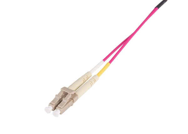 CDL Dynamix Fibre Lead 1m Duplex Multimode 50u LC-LC OM4 Raspberry Pink