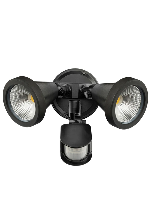Brilliant Stinger 2X10W Led Twin Security Sensor Light - Black
