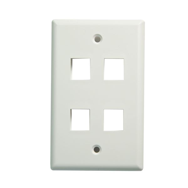 CDL Dynamix Quad Port Face Plate for 110/Keystone Jacks