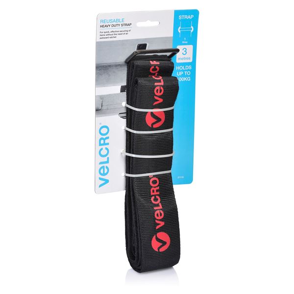 CDL Velcro Heavy Duty Tie Down Strap Black 3m x 50mm