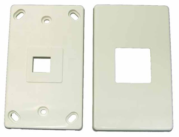 CDL Dynamix Single Port RJ45 Keystone Face Plate - 2x Piece Horizontal Mount