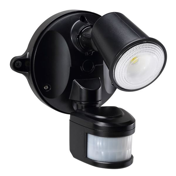 CDL Housewatch 10W Single LED Spotlight With Motion Sensor IP54 PIR 140deg Black