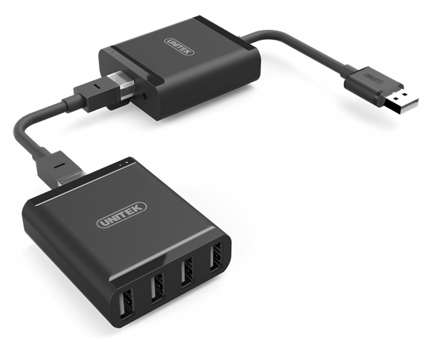 CDL Unitek USB 2.0 Extender Over RJ45 + 4-port USB-A Hub Extend to 60m