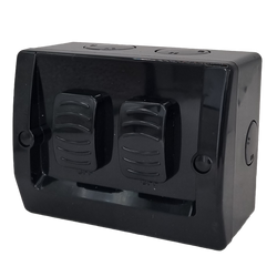 Allsales Black 16A/250V Outdoor Double Switch
