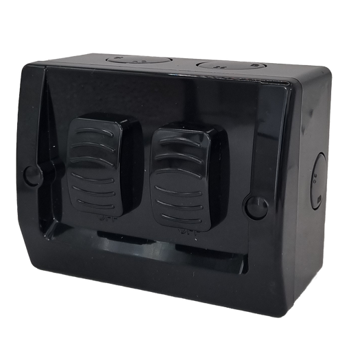 Allsales Black 16A/250V Outdoor Double Switch