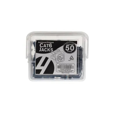 4Cabling Australian Style CAT6 RJ45 Jack Universal Termination 50 Pack Black