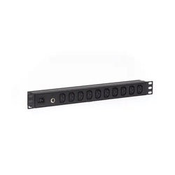 4Cabling 1RU 10 Way C13 10A Outlet Horizontal PDU Rack Mount Power Rail with C14 Inlet