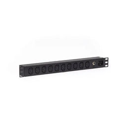 4Cabling 1RU 10 Way C13 10A Outlet Horizontal PDU Rack Mount Power Rail with C19 Inlet