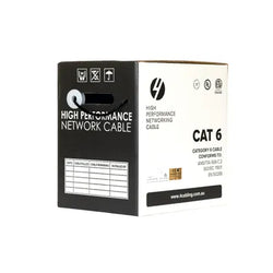 4Cabling CAT6 Ethernet Cable Reel Box UTP LAN Cable w/ Solid Conductor  Black