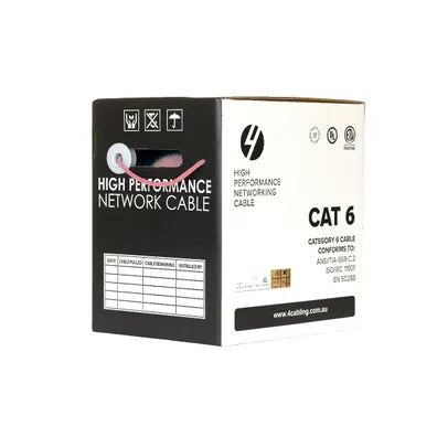 4Cabling CAT6 Ethernet Cable Reel Box UTP LAN Cable w/ Solid Conductor  Pink