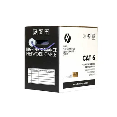 4Cabling CAT6 Ethernet Cable Reel Box UTP LAN Cable w/ Solid Conductor  Purple