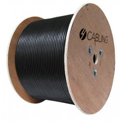 4Cabling CAT6 UTP LAN Outdoor UV Stabilised Cable on a Reel  Roll Black