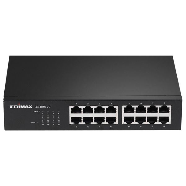 16 Port 10/100/1000 Gigabit Rack-mount Unmanaged Switch. High-Speed Networking and Jumbo Frames. Designed for Medium / Large Network Environments. Includes Rack