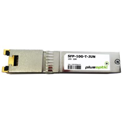 PlusOptic Juniper Compatible (EX-SFP-10GE-T) 10G, Copper SFP+, 30M Transceiver, RJ-45 Connector for Copper - CAT6 PlusOptic SFP-10G-T-JUN