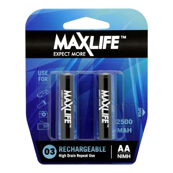 CDY MAXLIFE AA Rechargeable NIMH  2500MAH 2 Pack