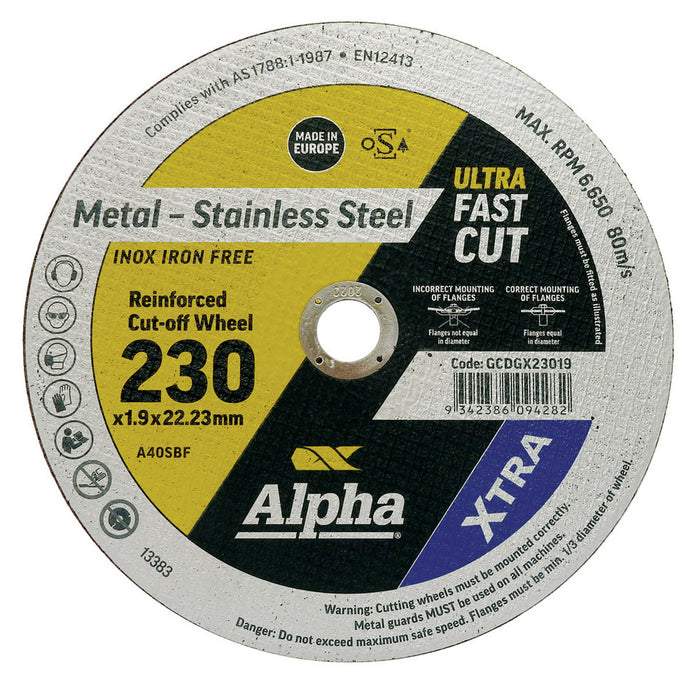 Trucut Sheffield 230 x 1.9mm Cutting Disc Stainless Gold Series II