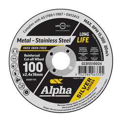 Trucut Sheffield MaxAbrase 100 x 2.4mm Cutting Disc Stainless Silver Series