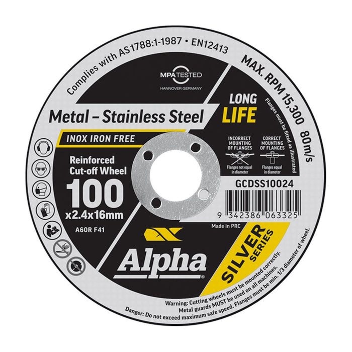 Trucut Sheffield MaxAbrase 100 x 2.4mm Cutting Disc Stainless Silver Series