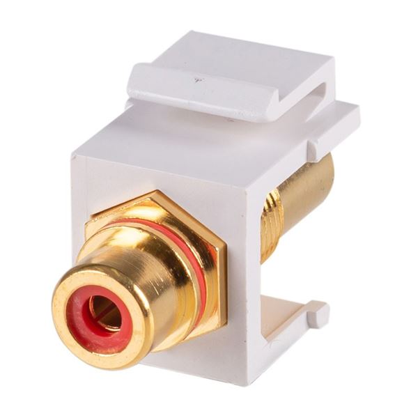 CDY DYNAMIX Red RCA to RCA Keystone  Adapter. Gold Plated