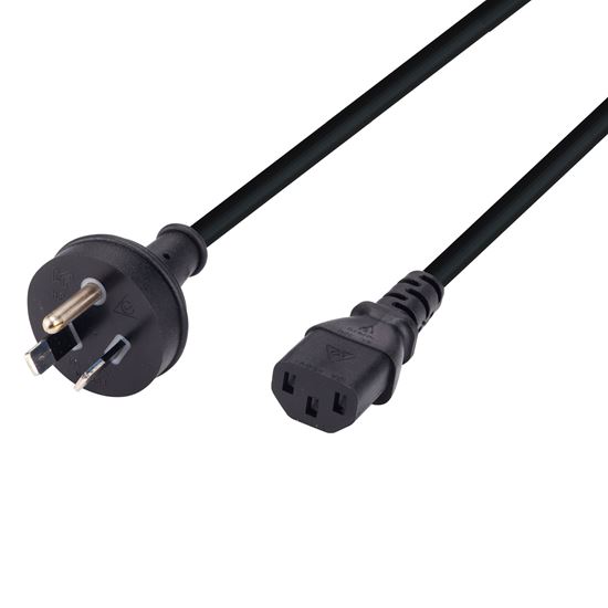 CDL Dynamix Power Cord 3m 1mm 3pin Round Earth Plug to IEC Female Black