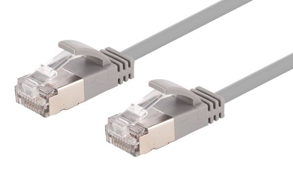 CDL Dynamix 0.25m Cat6A S/FTP Grey Slimline Shielded 10G Patch Lead (34AWG)