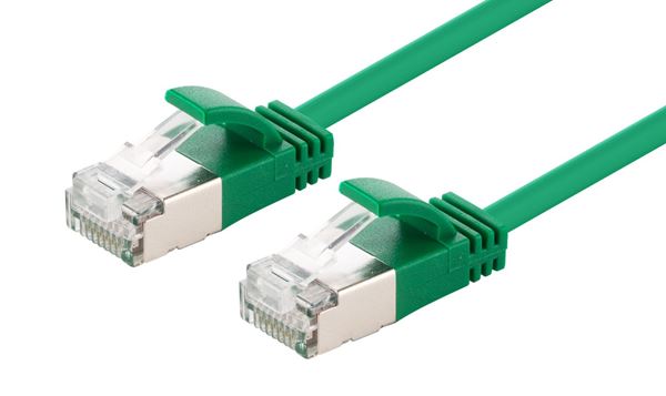 CDL Dynamix 0.25m Cat6A S/FTP Green Slimline Shielded 10G Patch Lead (34AWG)