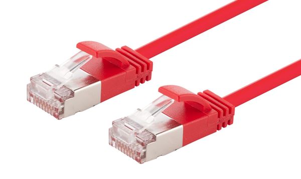 CDL Dynamix 0.25m Cat6A S/FTP Red Slimline Shielded 10G Patch Lead (34AWG)