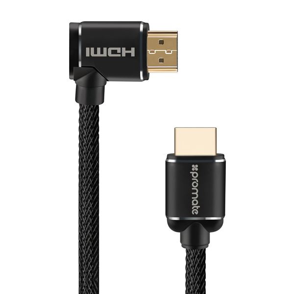 CDL Promate 3m 4K HDMI Right Angle Cable 24K Gold Plated High-Speed