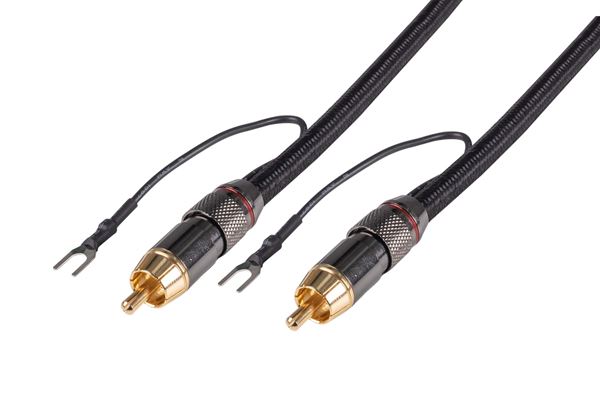 CDL Dynamix Subwoofer Cable 6m Coaxial RCA Male - Male Grounding Spade