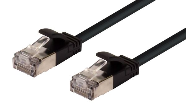 CDL Dynamix 0.25m Cat6A S/FTP Black Slimline Shielded 10G Patch Lead