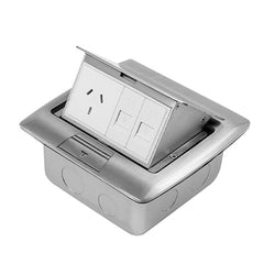 Vynco S/G Floor Box Popup Satin Alloy 1P 2D
