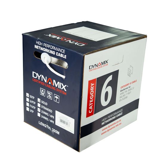 CDY DYNAMIX 305m Cat6 SSTP SolidShielded Cable Roll, 100MHz,