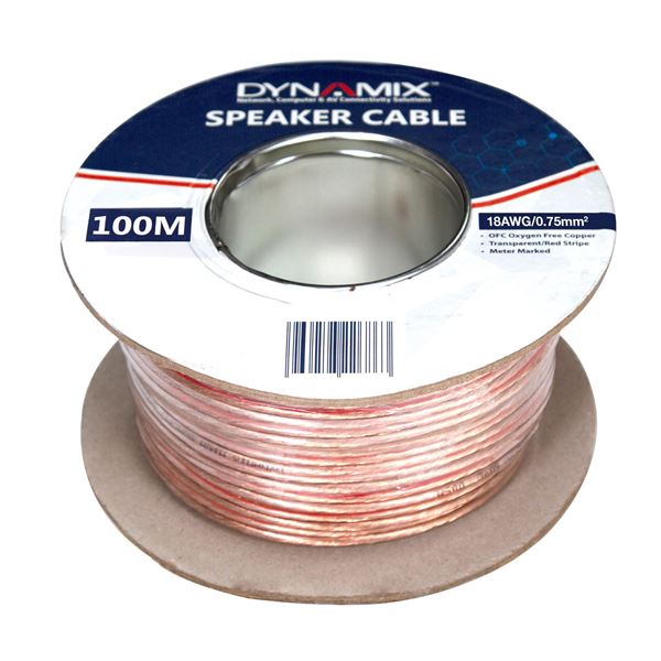 CDL Dynamix 100m 18AWG PVC Speaker Cable Bare Copper Metre Marked