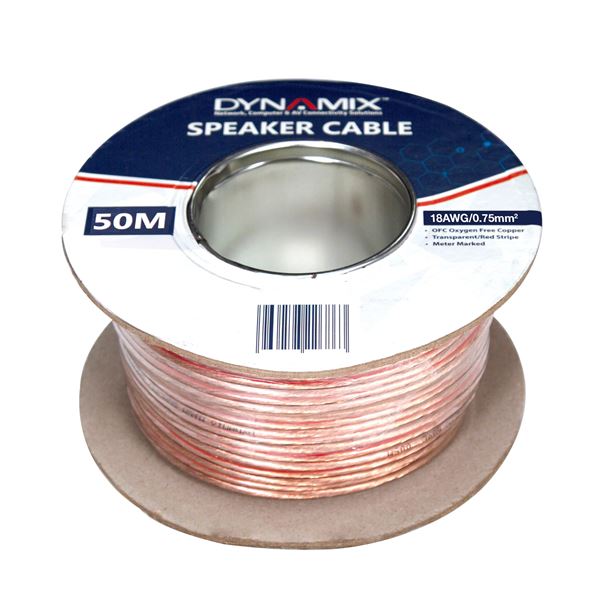 CDL Dynamix 50m 18AWG PVC Speaker Cable Bare Copper Metre Marked