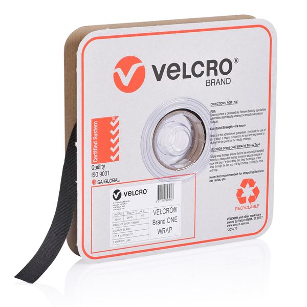 CDL Velcro One-Wrap Continuous Black 25mm x 22.8m