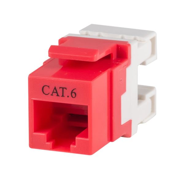 CDY DYNAMIX Cat6 RED Keystone RJ45Jack for 110 Face Plate T568A/
