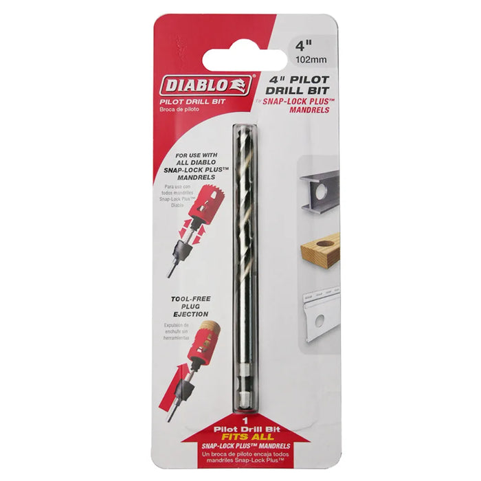 Hole Saw Pilot Drill Bit HSS G 1/4" Hex; Drills woods, plastics, metals DHS4BITII
