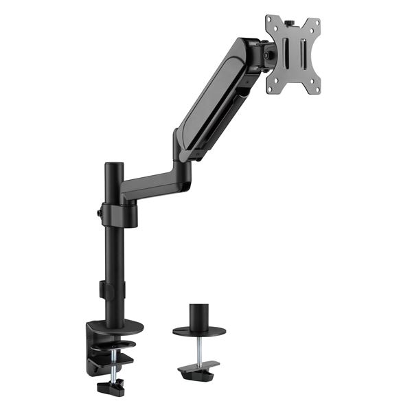 CDL Brateck 17"-32" Pole-Mounted Gas Spring Single Monitor Desk Mount - Black