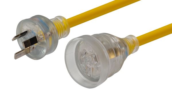 CDL Dynamix 10M 240v Heavy Duty Power Extension Lead Yellow