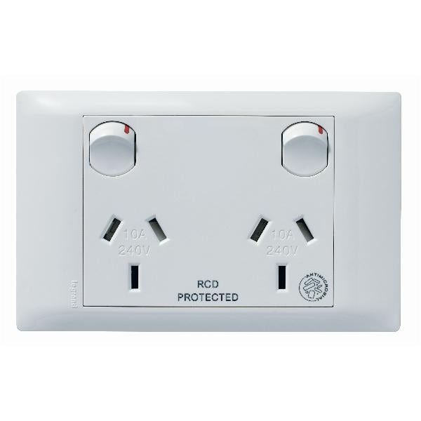 Legrand E Com 10A Double Powerpoint Chemical & Antimicrobial Resistant White