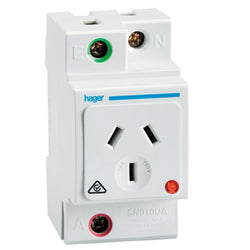 Hager Din Socket outlet 10amp DP Auto