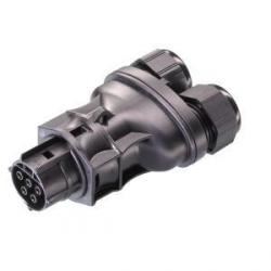 Wieland RST20I5 - Splitter - 1 x Female(5) / 2 x Gland