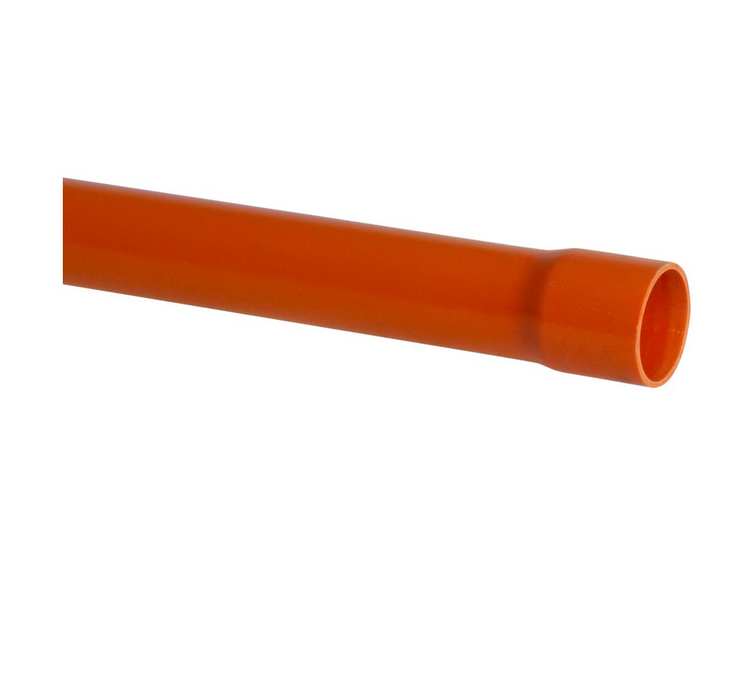 Iplex Electrical Conduit 50mmX4M Socket One End Orange