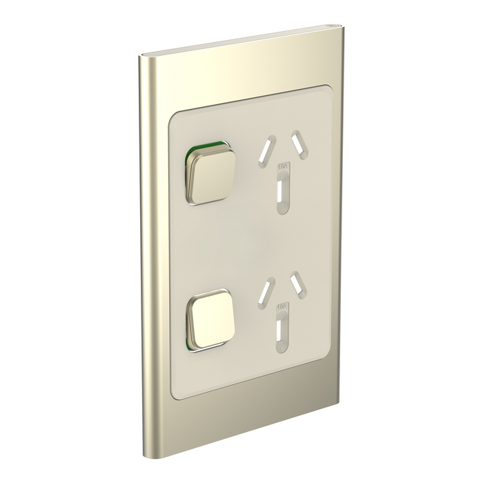 PDL Iconic Switched Socket Skin Iconic Double Vertical Crowne