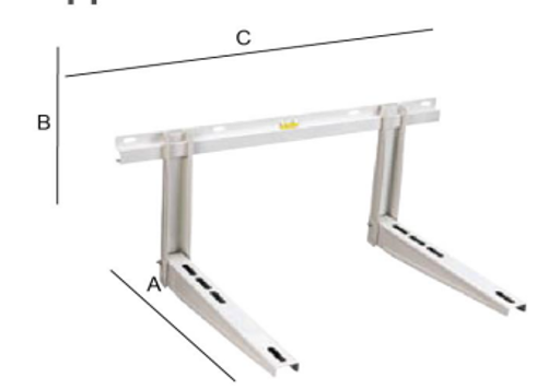 Hamer Aircon Bracket with Crossbar 480X400X700 150kg loading