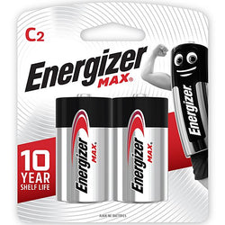 Energizer E000040400 Battery 1.5V C Size Alkaline Max 2 Pack