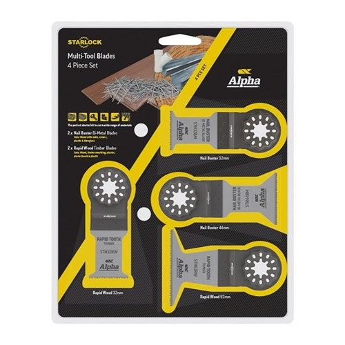 Trucut Alpha Starlock Bi-Metal Multi-Tool Blade Set - 4 Piece