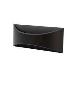Halcyon LED Wall 6W 3000K 220x77mm Bow IP65 Black Non Dim