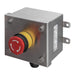 Kraus & Naimer Emergency Stop Twist to Release Mechanical Eye Indication with 24V AC/DC Luminous Ring Iminous ring 1 x self-monitoring contact & 1 x N/C contact block IP66/67 304 SS Enclosure with sloping lid welded mounting feet & single 20mm entry.