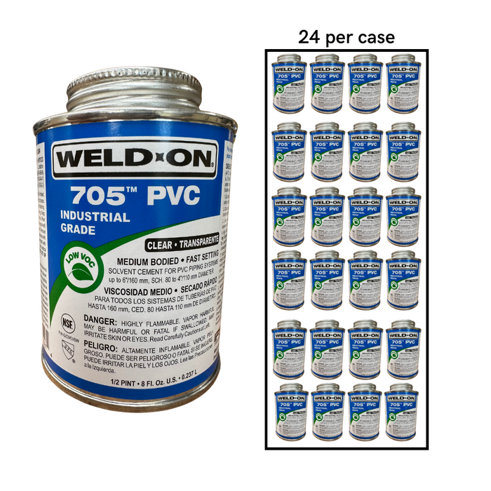 Weldon 237ml PVC Cement 705 CLR 1/2pt (Hp)